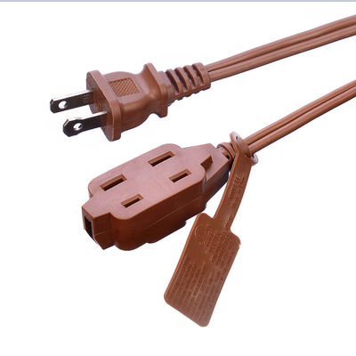 2X16AWG Brown Insulation Protection ETL Plug Power Cord Extension Cord NEMA Male End Type ETL Compliant ETL Certified