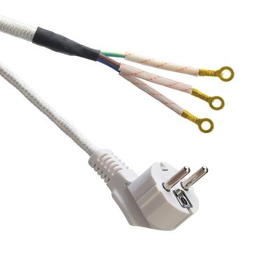 SNI certifié 16A câbles d'extension de câble d'alimentation en filigrane tressé pour ordinateurs portables Cable spécification H03RT-F 3x0.75-1.5MM2 Blanc