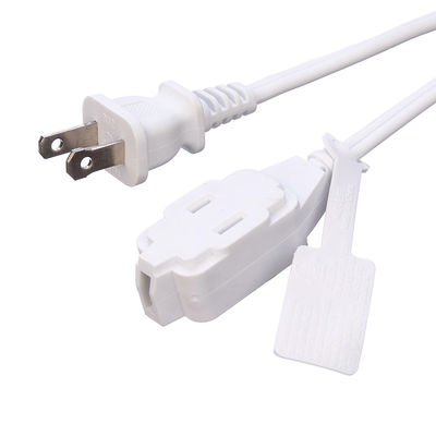 2X16AWG White 2 Pin Home Microwave Oven Plug Electrical Cord Extension Cords for 125V Rated Voltage and PVC Jacket Material