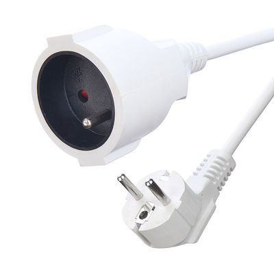 3 Prong Round Pin Extention Cable White SNI Extention Cord for Home