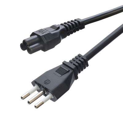 C5 Clover Connector Black Italia Standard Extension Cord Leads H05VV-F 3x0.75MM² Cable 3 Pin 16A Plug for Commercial