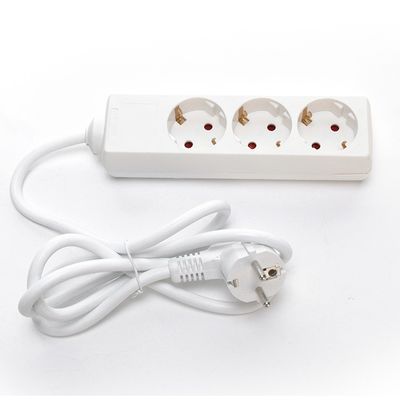 Différentes normes câble d'alimentation 3 * 0,75 mm prise électrique multi-plug extension prise électrique 3 voies câble d'extension universel 250V / 16A blanc