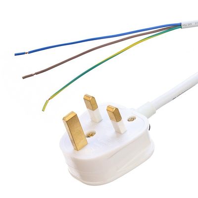 10-16A UK Power Cable Open Ended Rewireable 3 Prong Supply Laptop Electric Cable England Uk Pin 3 Standard Grounding