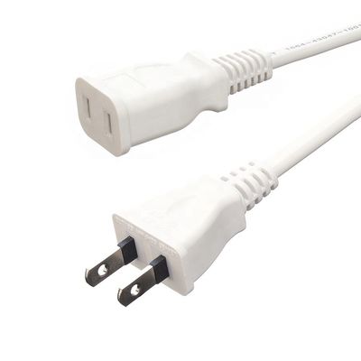 White Power Cords Extension Cords JET 2 Pin Female Connector 1.5M Length Japan PSE Standard 2Pin Waterproof for Laptop