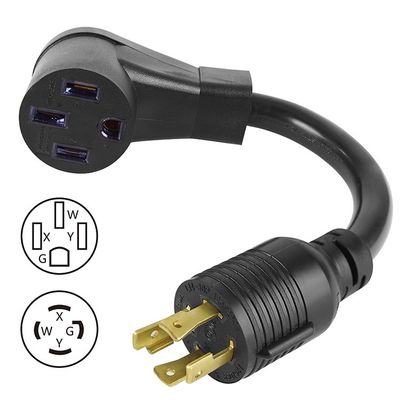 Elethor Nema Ev chargeur adaptateur câble d'extension 3 conducteur Sjt type L14-30p boucle de serrure à 14-50r adaptateur câble d'alimentation