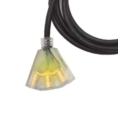 Heavy Duty 3 Prong Grounded Plug Extension Cable 50 Foot Outdoor with 3 Electrical Power Outlets and PVC Jacket Material