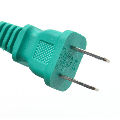 Green 2 Pin Laptop Plug Power Cord Extension Cord with Insulation Protection Rated Voltage 125V