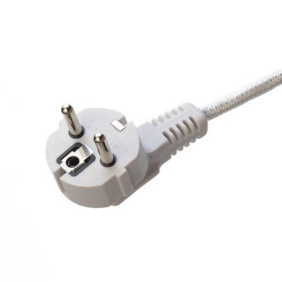 SNI certifié 16A câbles d'extension de câble d'alimentation en filigrane tressé pour ordinateurs portables Cable spécification H03RT-F 3x0.75-1.5MM2 Blanc