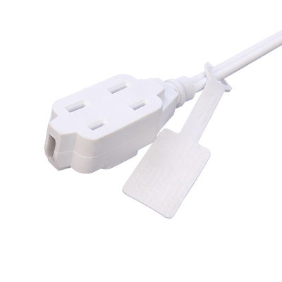 2X16AWG White 2 Pin Home Microwave Oven Plug Electrical Cord Extension Cords for 125V Rated Voltage and PVC Jacket Material
