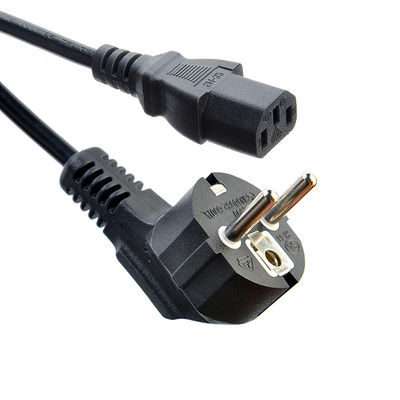 VDE Certificated Shucko CEE7/7 Plug with IEC C13 Connector Computer Power Cords Extension Cords Length 1.5M or Customized