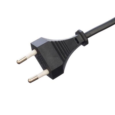 VDE européen sans mise à la terre 2 broches broche ronde 2.5A prise étanche câbles d'extension pour chaudières électriques noires