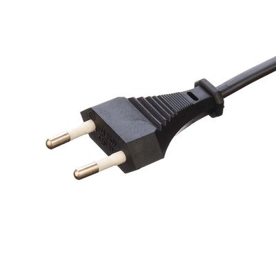 VDE européen sans mise à la terre 2 broches broche ronde 2.5A prise étanche câbles d'extension pour chaudières électriques noires