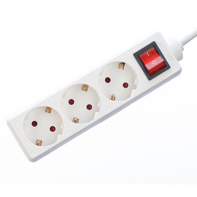 EU Standard 3 Way Extension Power Strip with Switch 3x1.5mm2 Cable 1 Meter Customize Socket Grounding Standard Grounding