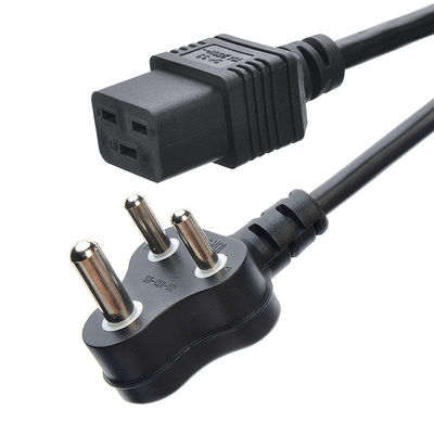 Logiciel de support personnalisé Reingénierie du câble de connecteur C19 standard SABS pour l'Afrique du Sud Cordes d'alimentation Cordes d'extension