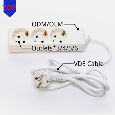 Cable d'extension universel 3m 3 Way et prise de commutateur pour prise d'alimentation multi-branche Extension 3*0,75 Blanc Option personnalisée