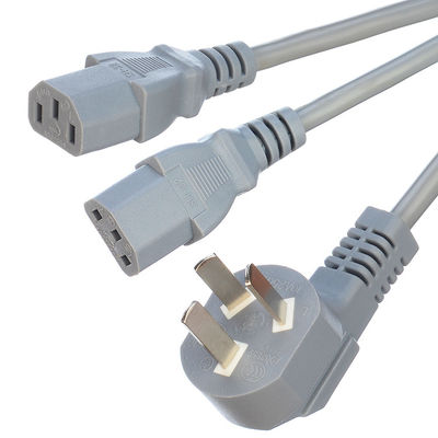Commercial Grade CCC Certificated Computer Power Cord Y Splitter 3C Plug with 2 Way C13 Plug Socket 16a 3pin