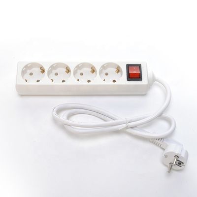 5 prise d'extension de gang 3x1.5mm2x5m VDE bande d'alimentation de câble flexible avec protection contre les enfants et courant nominal 10/16A