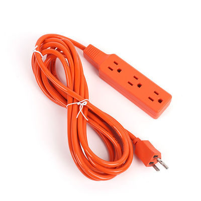 Oxygen Free Bared Stranded Copper Conductor Material Surge Protector Power Strip Orange Euro 2 Round Pin Plug SJT 2/16AWG