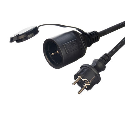 Outdoor Extension Cord Euro 16A/250V Straight 3 Pin Plug Heavy Duty with 2 Pole Waterproof Socket H07RN-F 3X1.5MM2