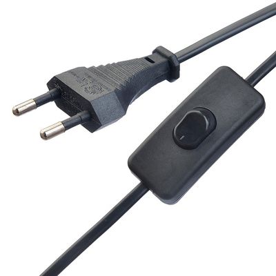 2.5A 2 broches de prise électrique câbles à chaudière noire avec connecteur ou prise conducteur de cuivre à chaîne sans oxygène