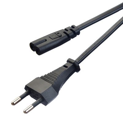2.5A 2 broches de prise électrique câbles à chaudière noire avec connecteur ou prise conducteur de cuivre à chaîne sans oxygène