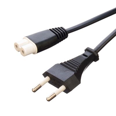 2.5A 2 broches de prise électrique câbles à chaudière noire avec connecteur ou prise conducteur de cuivre à chaîne sans oxygène
