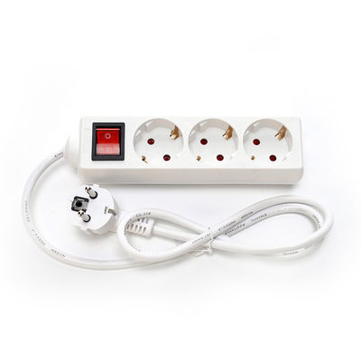 Protection contre les surtensions par bande électrique de type UE 3 prise de câble d'extension avec H03vvh2 f 2x0,75 mm2 câble d'alimentation et prise électrique