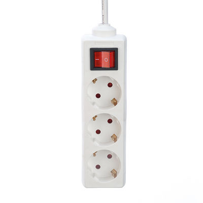 Protection contre les surtensions par bande électrique de type UE 3 prise de câble d'extension avec H03vvh2 f 2x0,75 mm2 câble d'alimentation et prise électrique