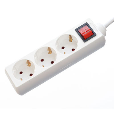 Protection contre les surtensions par bande électrique de type UE 3 prise de câble d'extension avec H03vvh2 f 2x0,75 mm2 câble d'alimentation et prise électrique