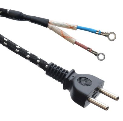 L'alimentation en fer électrique câble tressé en coton multicolore 100m en rouleau avec prise homologuée VDE et isolation PVC/ caoutchouc