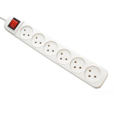 Grounding Standard Power Strip with 6 Way Extension Socket and Universal Power Extension Cord Socket
