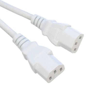 Cordon d'alimentation à séparateur de type Y, blanc, féminin, sans oxygène, en cuivre à chaîne détachée 2XC13 Cordon d'alimentation à séparateur de type Y, 250V/16A, câble d'extension VDE approuvé