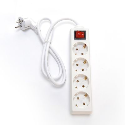 Residential / General-Purpose European Power Extension Board with Surge Protection and 4 Independent Switch Outlets
