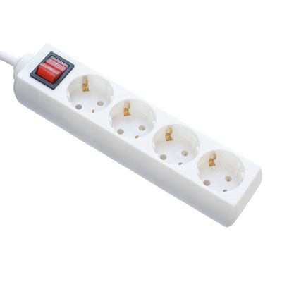 Adaptateur de prise de courant européen avec 4 prises de courant, câble d'extension, prise et commutateur multiples