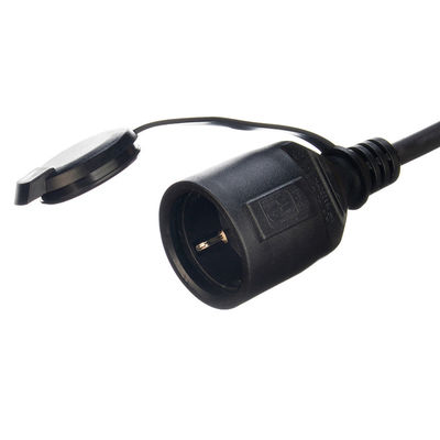 EU 2 Poles Socket Female End Type Oxygen Free Bared Stranded Copper Conductor Material Distributed Outlet Extension Cable