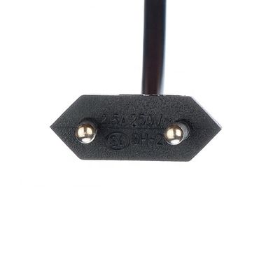 2.5A 2 broches câbles d'alimentation Black ventilateur électrique sans oxygène Bared Stranded Copper Fin à moitié dépouillée
