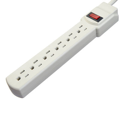 Prêt à l'expédition 2.5 FT bande d'alimentation avec 6 prises et surcharge protecteur contre les surtensions de fusible NEMA 5-15P type d'extrémité mâle personnalisé