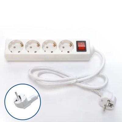 1 Outlets VDE H05vv f 3G1.5 mm Sq 4 Way Power Strip Extension Socket Eu Professional