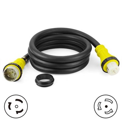 Corde électrique de terre marine SS2-50 mâle à femelle 50A 125V/250V 100FT 6FT/8FT/10FT/12FT/25FT Longueur Matériau du conducteur en cuivre