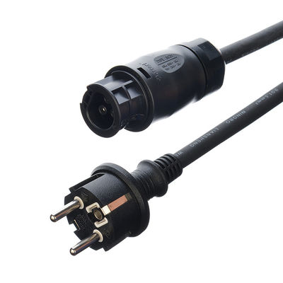 Isolement en caoutchouc H07RN-F Schuko Plug Cordon d'alimentation CA pour le connecteur et l'onduleur de panneau solaire BC01 IP68 de Betteri
