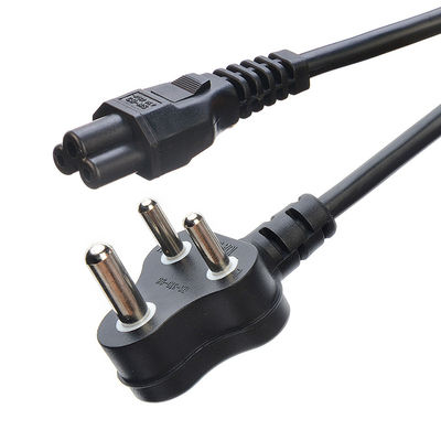 16A 3 épingle câbles d'alimentation Afrique du Sud SABS Standard pour les appareils électroménagers Black Laptop Plug Commercial Type de bout mâle