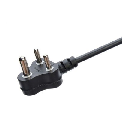 16A 3 épingle câbles d'alimentation Afrique du Sud SABS Standard pour les appareils électroménagers Black Laptop Plug Commercial Type de bout mâle