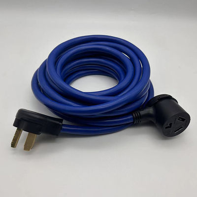 Blue Heavy Duty 110V Nema 3 broches 10-50P prise STJW 3/14 3/12 3/10 AWG 10-50R câble d'extension pour appareil électroménager à usage extérieur