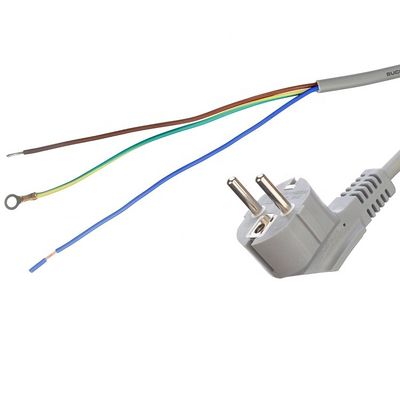 16A Plug VDE H05vv-f 3g1.0mm2 Fil dépouillé avec fin ouverte personnalisé AC Computer Power Euro Cord Mode de bienvenue