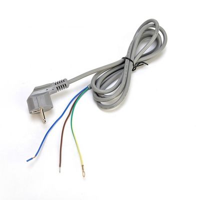 16A Plug VDE H05vv-f 3g1.0mm2 Fil dépouillé avec fin ouverte personnalisé AC Computer Power Euro Cord Mode de bienvenue