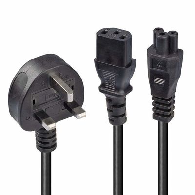Bouton de courant alternatif noir / personnalisé IEC60320 C13 C5 avec câble d'alimentation à 3 broches