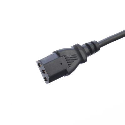 Bouton de courant alternatif noir / personnalisé IEC60320 C13 C5 avec câble d'alimentation à 3 broches