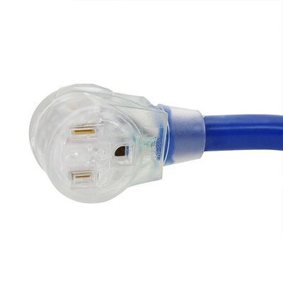Partie de jardin extérieur 125V 15A NEMA 6-50P/R Lourd 1/3/5/6/20FT 50M Fin éclairée Bleue Multi Rv Cable Cordon d'alimentation d'extension