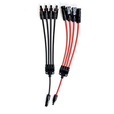 Coupeur en cuivre, isolant en PVC, connecteur de branche de panneau solaire de type Y Diviseur 4 à 1 pour panneaux solaires et photovoltaïques