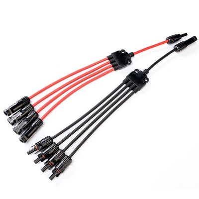Coupeur en cuivre, isolant en PVC, connecteur de branche de panneau solaire de type Y Diviseur 4 à 1 pour panneaux solaires et photovoltaïques